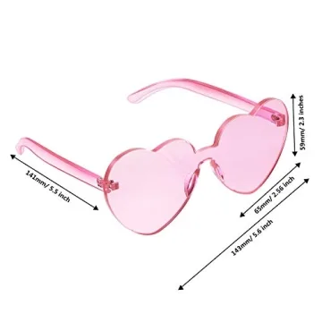 Maxdot Heart Shape Rimless Light Pink Sunglasses - Stylish!