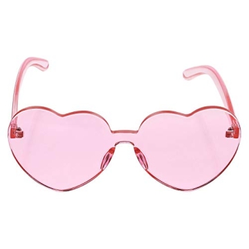 Maxdot Heart Shape Rimless Light Pink Sunglasses - Stylish!