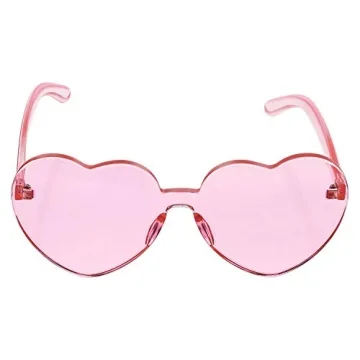 Maxdot Heart Shape Rimless Light Pink Sunglasses - Stylish!