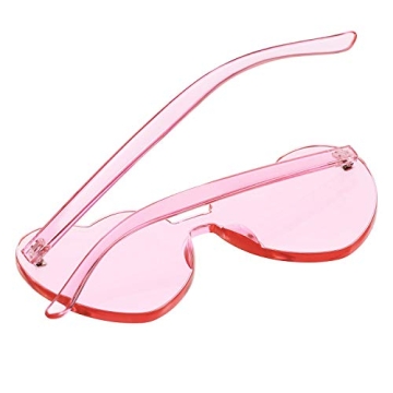 Maxdot Heart Shape Rimless Light Pink Sunglasses - Stylish!