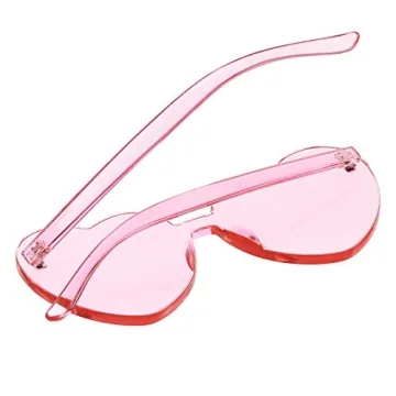 Maxdot Heart Shape Rimless Light Pink Sunglasses - Stylish!