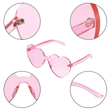 Maxdot Heart Shape Rimless Light Pink Sunglasses - Stylish!
