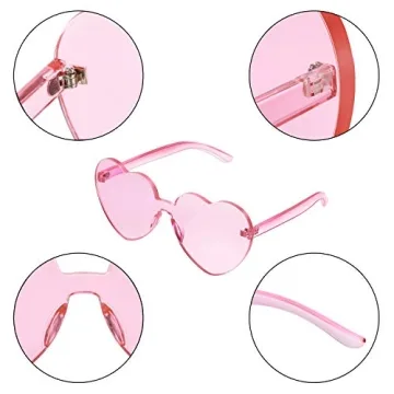 Maxdot Heart Shape Rimless Light Pink Sunglasses - Stylish!