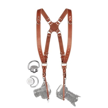 C Coiro Camera Harness for 2 Cameras – Dual Shoulder Leather Strap