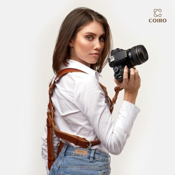 C Coiro Dual Shoulder Leather Camera Harness for Photographers