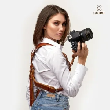 C Coiro Dual Shoulder Leather Camera Harness for Photographers