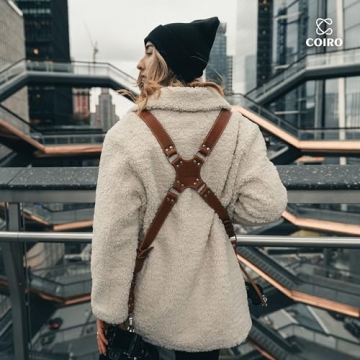 C Coiro Dual Shoulder Leather Camera Harness for Photographers