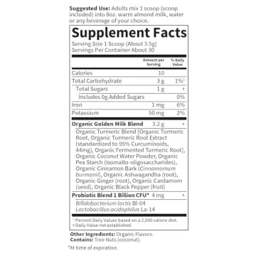 Garden of Life Vegan Golden Milk Powder for Wellness