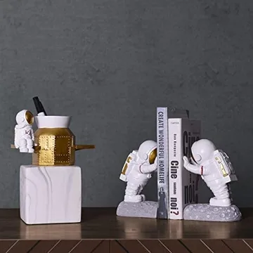 Joyvano Astronaut Bookends - Unique Space Decor for All Ages