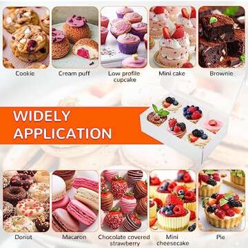 Zealax White Bakery Boxes with Window and Dividers for Treats - 10 Count