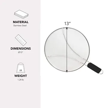 Alpha Living 13" Splatter Guard Stops Oil Splash Protects Skin