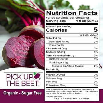 Pick Up The Beet Organic Beet Juice Kvass with Live Probiotics, Vegan - Natural Nitric Oxide Boost, ...