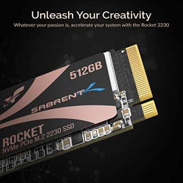 SABRENT Rocket 2230 NVMe 4.0 512GB High Performance PCIe 4.0 M.2 2230 SSD [SB-2130-512GB]