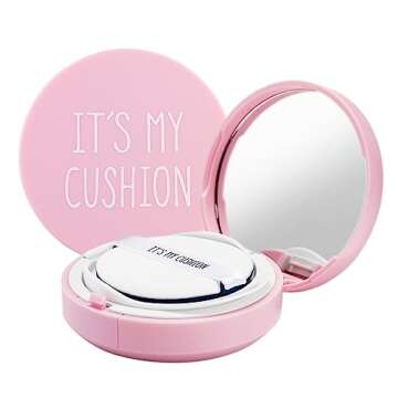 IT'S MY CUSHION Empty DIY Cushion Compact Case - Durable Premium Portable Air Cushion Puff Box, Pink...