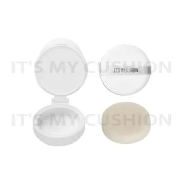 IT'S MY CUSHION Empty DIY Cushion Compact Case - Durable Premium Portable Air Cushion Puff Box, Pink Cosmetic Container with Sponge Powder Puff and Mirror - DIY Custom Makeup Compact Case (15g)