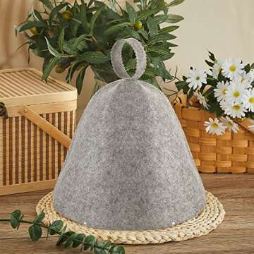 JaGely 2 Pcs Sauna Hat Vaporarium Hat Sauna Wool Hat Russian Banya Cap for Men Women Bath Accessories (Gray)