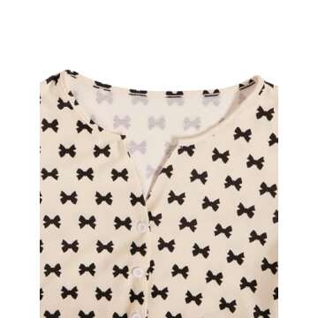 Verdusa Women's 2-Piece Button Down Short Sleeve Ditsy Floral Button Front Sleepwear Loungewear PJ Set