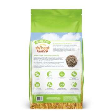 sWheat Scoop Natural Wheat Multi-Cat Litter, Superior Clumping with Odor Neutralizing Enzymes, 25 Po...