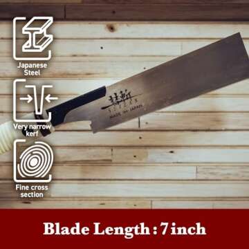 SUIZAN Flush Cut Saw 7" - Professional Japanese Pullsaw Handsaw Woodworking Tools