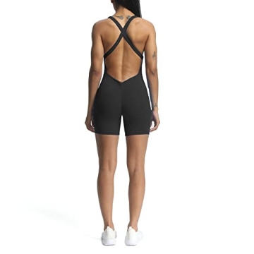 Aoxjox Cross Back Gym Jumpsuit for Women - Stylish Workout Wear