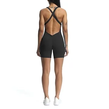 Aoxjox Cross Back Gym Jumpsuit for Women - Stylish Workout Wear