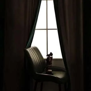Victree Velvet Curtains for Bedroom, Blackout Curtains 52 x 96 inch Length - Room Darkening Sun Light Blocking Grommet Window Drapes for Living Room, 2 Panels, Dark Green