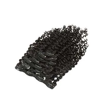 Anrosa Curly Hair Extensions Natural Black #1B Spiral Curly Hair Extensions Clip In Human Hair For Women 3B 3C Type Real Remy Hair Thick 120gram Per Package Clip In Extension 14inch