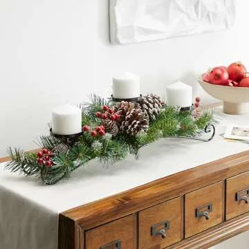 National Tree Company 30-Inch Christmas Centerpiece Candle Holders