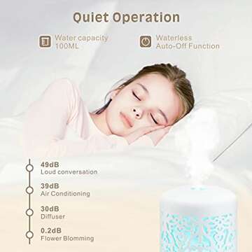 Essential Oil Diffusers Aromatherapy Humidifier: White Ceramic Aroma Infuser for Home Bedroom Office Desk,100ml Diffuser for Room, Small Ultrasonic Machine Waterless Auto-Off