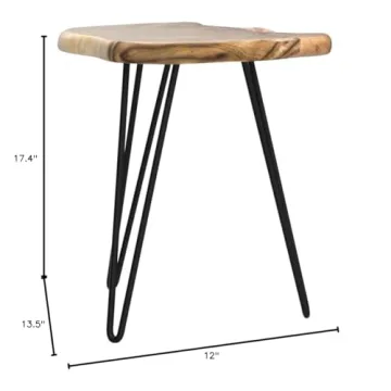 Greenage Cedar Roots Small Stool Side Table for Home Decor