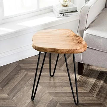 Greenage Cedar Roots Small Stool Side Table for Home Decor