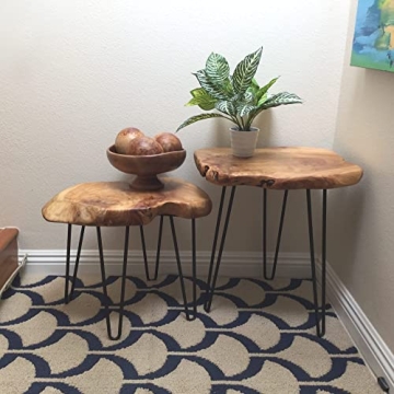 Greenage Cedar Roots Small Stool Side Table for Home Decor