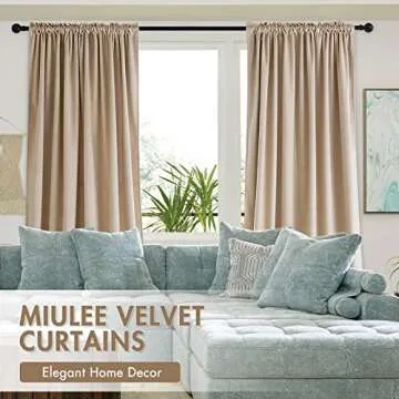 MIULEE Velvet Blackout Curtains - Elegant & Thermal Insulated