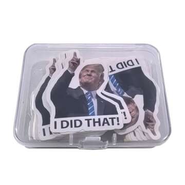PYYEBFS I Did That Trump Sticker, 100 Pcs Trump I Did That Waterproof Stickers for Cars, Gas Station, Goods Shelves, Laptops, Water Bottle