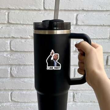 PYYEBFS I Did That Trump Sticker, 100 Pcs Trump I Did That Waterproof Stickers for Cars, Gas Station, Goods Shelves, Laptops, Water Bottle