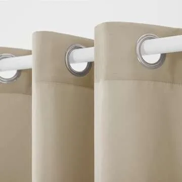 TOWN & COUNTRY BASICS Cabana Solid Heavyweight Indoor Outdoor Curtains, Light Filtering Opacity with Grommet Top, Water Repellent, 2-Pack Set, 54"x120", Taupe