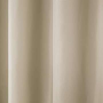 TOWN & COUNTRY BASICS Cabana Solid Heavyweight Indoor Outdoor Curtains, Light Filtering Opacity with Grommet Top, Water Repellent, 2-Pack Set, 54"x120", Taupe