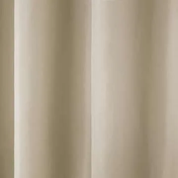 TOWN & COUNTRY BASICS Cabana Solid Heavyweight Indoor Outdoor Curtains, Light Filtering Opacity with Grommet Top, Water Repellent, 2-Pack Set, 54"x120", Taupe