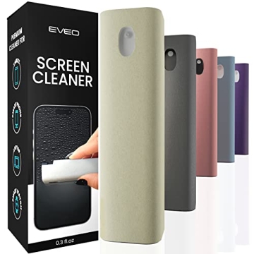 EVEO Screen Cleaner Spray with Built-in Microfiber - Ultimate Screen Cleaning Solution