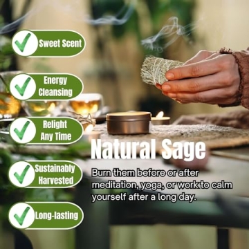 Ancient VEDA Premium Blue Sage Smudge Sticks 3 Pack