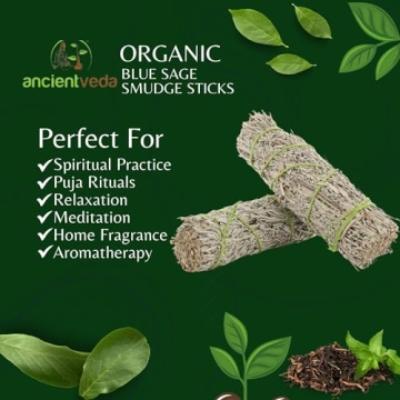 Ancient VEDA Premium Blue Sage Smudge Sticks 3 Pack