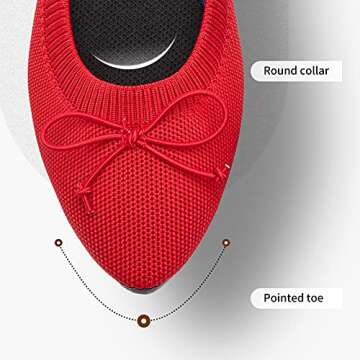 Shupua Women’s Stylish Pointed Toe Bow Flats