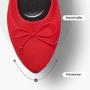 Shupua Women’s Stylish Pointed Toe Bow Flats