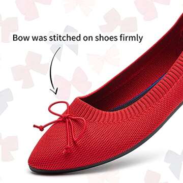 Shupua Women’s Stylish Pointed Toe Bow Flats