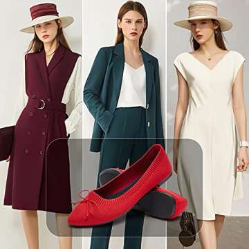 Shupua Women’s Stylish Pointed Toe Bow Flats