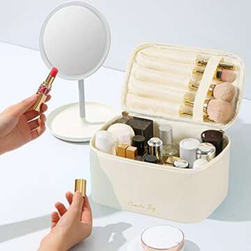 Meiyuuo Cute Makeup Bag Small Cosmetic Bags for Women Medium Pouch Toiletry Bag Waterproof Organizer...