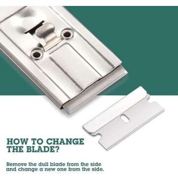 DILAKS 2-Pack Razor Scraper, All Metal Heavy Duty Razor Blade Scraper with Extra 20-Piece Blades
