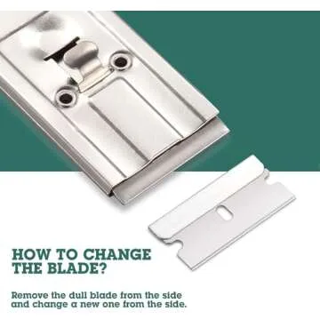 DILAKS 2-Pack Razor Scraper, All Metal Heavy Duty Razor Blade Scraper with Extra 20-Piece Blades