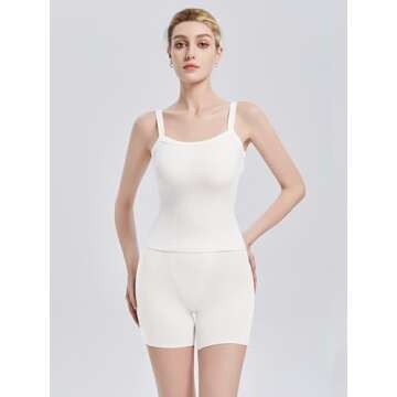 Abonlen Womens Tank Tops Ribbed Sleeveless Tops for Women Scoop Neck Basic Tees Soft Lounge Causal Workout Shirts(Cream White,XS)