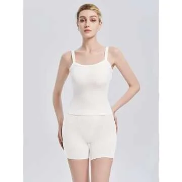 Abonlen Womens Tank Tops Ribbed Sleeveless Tops for Women Scoop Neck Basic Tees Soft Lounge Causal Workout Shirts(Cream White,XS)